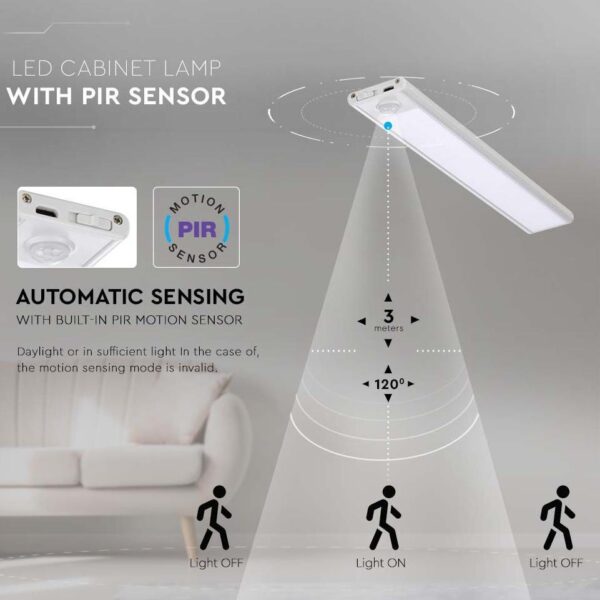 LAMPADA PER ARMADIO LED 2W RICARICABILE 4000K IP20- V-TAC - immagine 4