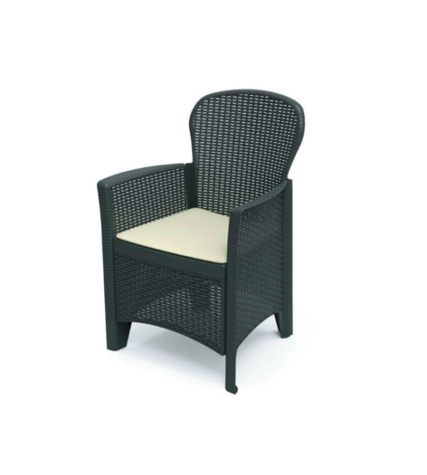 POLTRONA RESINA FOLIA ANTRACITE 89 x 60 x 58CM - PROGARDEN