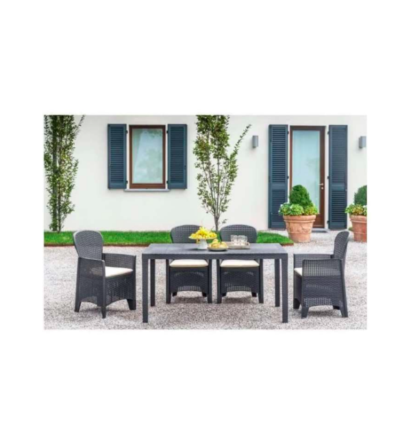 POLTRONA RESINA FOLIA ANTRACITE 89 x 60 x 58CM - PROGARDEN - immagine 2