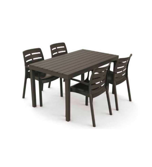 TAVOLO RESINA CON DOGHE "SUMATRA" ANTRACITE 138x80- PROGARDEN - immagine 2