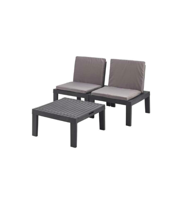 SALOTTINO SET 'DUETTO' ANTRACITE PZ3- PROGARDEN