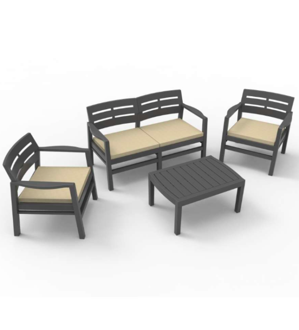 SALOTTINO SET 'JAVA' ANTRACITE- PROGARDEN